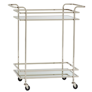 Elegant 2-Tier Stainless Steel <b>Serving</b> <b>Trolley</b> Unique Rectangle Shape for Home Furniture Accent - Product Image 3