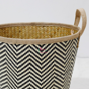 Panier de rangement en osier écologique en feuille de palmier fait à la main, boîte décorative durable pour l'organisation de la maison - Product Image 4