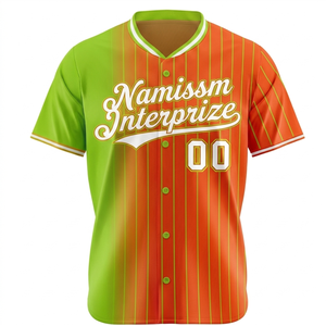 Camiseta de Béisbol Personalizada con Sublimación de Tinte Degradado, Uniforme de Equipo Profesional, Camisetas de Béisbol de Primera Calidad para el Mercado de EE. UU. y Europa - Product Image 2