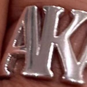 AKA Silver Cutout <b>Ring</b> for Women Elegant Greek Letter Design Luxury Fashion Jewelry Stylish Sorority <b>Statement</b> <b>Ring</b> Custom - Product Image 2