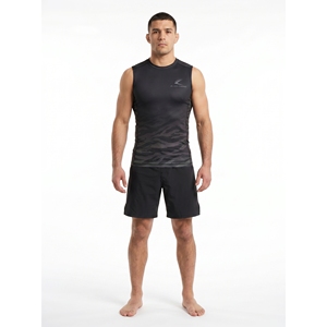 Camiseta de Compresión sin Mangas para Hombre, Marca Privada Personalizada, 88% Poliéster, 12% Elastano, para Entrenamiento de BJJ y MMA - Product Image 1