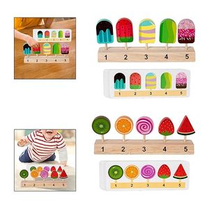 Juego de juguetes de helado de madera Fashion My Day para niños y niñas en edad preescolar, juego de secuencia de paletas de madera para niños - Product Image 2
