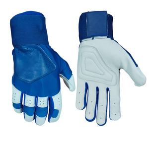 Gants de frappe en cuir bleu respirants avec fermeture auto-agrippante unisexe pour adultes, entraînement, ambidextres, doigts entiers - Product Image 4