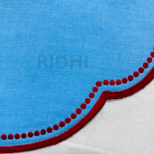 Ridhi Eco-Friendly 100% Blue Linen with Embroidery Table <b>Placemats</b> Reusable Fabric Mats Wholesale for Wedding, Restaurant, Hotel - Product Image 3