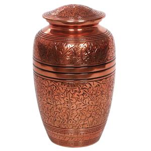 Pink Aluminium Memorial Urn Threaded Lid Cremation Keepsake <b>Casket</b> Engraved Floral Human <b>Ashes</b> Funeral Use - Product Image 3