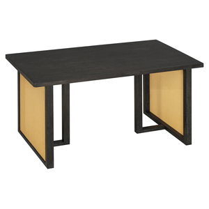 Bureau d'ordinateur rectangulaire noir, table d'écriture rustique en bois grainé pour le bureau à domicile ou l'étude - Product Image 1