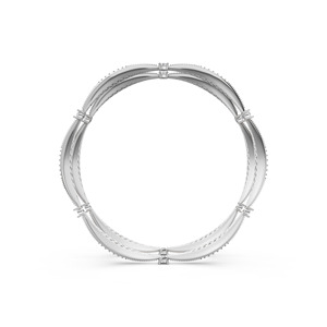 กำไลข้อมือ Aarinya Lab-Grown Diamond ทองคำ 18K ดีไซน์ใบไม้โค้งมนทันสมัย ประดับเพชรเม็ดเดี่ยว - Product Image 3