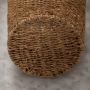 Brown Rattan Waste <b>Bin</b> Woven Garbage Basket Decorative Trash Can with Handle Cover & Open for Home Hospital Kitchen Office - Product Image 6