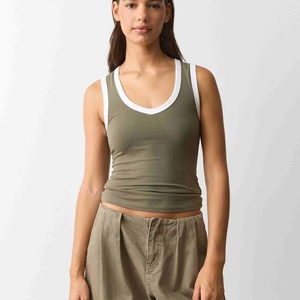 Nuevo Top Deportivo Moderno para Mujer, Estilo Racerback, Cuello Redondo, Top Corto para Entrenamiento, 100% Algodón, Jersey Transpirable, Tops para Mujer - Product Image 1
