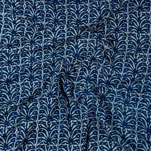 Chemises en coton biologique de qualité supérieure costumes Floral Indigo main bloc imprimé léger polyvalent 90gsm peigné dernier artisanat de décoration intérieure - Product Image 2