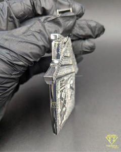Colgante Personalizado con Incrustaciones de Piedras Moissanite con Apariencia de Diamante, Joyería Hip Hop - Product Image 4