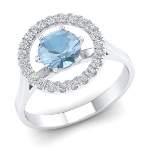 Bague en argent sterling 925 avec pierre précieuse aigue-marine de 0,84 carat, certifiée GRA, prix d'usine REYES, bijoux de fiançailles en moissanite, cadeau - Product Image 2