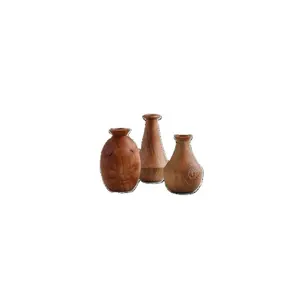 Wooden flower vase antique style wooden flower pot With 3 different size and hot sale Classic design flower pot