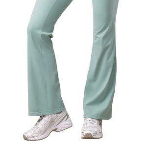 Mint Green <b>Flared</b> Yoga <b>Leggings</b> Women High Waist Gymwear Stretch Fitness Training Workout Activewear Pants - Product Image 6