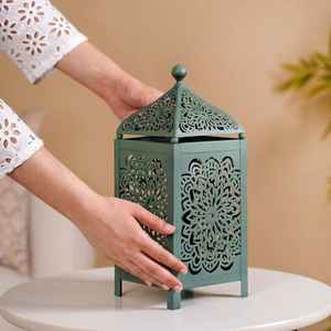 New handmade metal moroccan navy blue <b>candle</b> <b>holder</b> <b>lantern</b> for home decoration in best quality and in cheap price. - Product Image 1