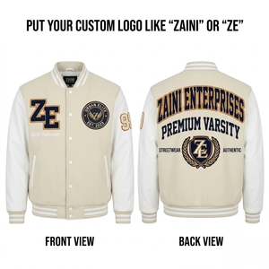 ZAINI Premium <b>Men</b> Varsity <b>Jacket</b> 390 GSM Cotton Blend Fleece Windproof Autumn Purple <b>White</b> Contrast Panels Custom Logo Chenille - Product Image 5