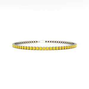 Pulsera de Tenis de Oro de 14K con Zafiro Amarillo Natural, Gema Preciosa, Joyería Fina Personalizada 2026, Regalo de Lujo para Fiestas - Product Image 4