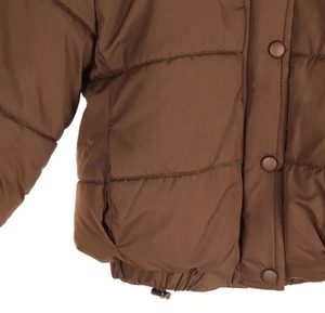 Blouson matelassé marron pour homme, coupe-vent, col montant, décontracté, coupe régulière, rembourrage en polyester épais, longueur courte, fermeture boutonnée - Product Image 4