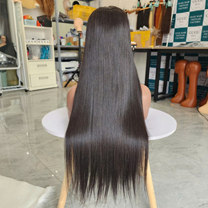 Perruques en cheveux humains bruts vietnamiens ultra-lisses avec dentelle frontale HD transparente, vente en gros - Product Image 2