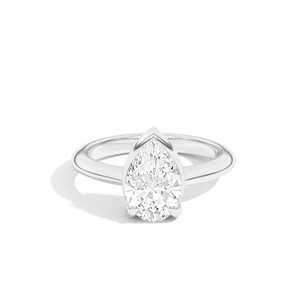 Anillo de Diamante Cultivado en Laboratorio de 2 Quilates en Forma de Pera, Oro Sólido de 14K/18K, Bisel Inclinado, Doble Garra, Precio al por Mayor B2B, Fabricante - Product Image 5