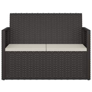 Banco de patio de ratán sintético negro de 41,3 pulgadas con cojines - Product Image 4