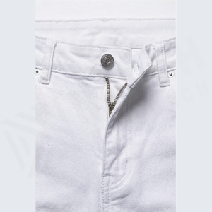 Jeans de Mezclilla Blancos Rotos para Hombre, de Alta Calidad, Corte Regular, Cintura Alta, Estilo Casual, para Invierno y Verano, Pantalones de Pierna Recta - Product Image 4