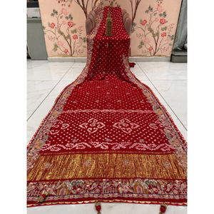 Pure Gajji Silk Bandhani <b>Saree</b> with Gotta Patti Work Traditional Handmade Tie Dye Ethnic <b>Saree</b> Wholesale - Product Image 1