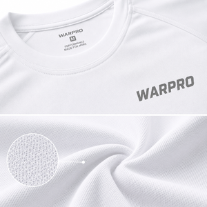 เสื้อยืดแขนสั้นผู้ชาย WARPRO สีขาวล้วน คอกลม แห้งเร็ว ระบายอากาศได้ดี ทรงปกติ ผลิตจากผ้าโพลีเอสเตอร์ถัก 100% - Product Image 3
