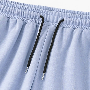 Shorts décontractés pour hommes de haute qualité en gros, taille élastique, en toile tricotée, couleur unie, shorts tendance - Product Image 6