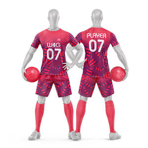 Conjunto de Camiseta y Pantalones Cortos de Fútbol para Hombre, 100% Poliéster, con Impresión por Transferencia de Calor Personalizada, Logotipo Frontal, Tejido Transpirable de Secado Rápido, Personalizado para Equipos - Product Image 4