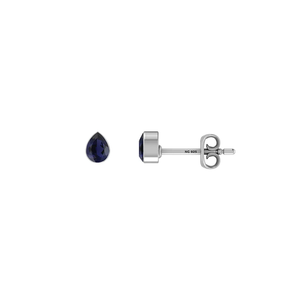 925 Silver Iolite Natural Pear Round Oval Butterfly Lock Stud <b>Earrings</b> Classic Style Bezel Setting Pack 4 Pairs Party Gift - Product Image 2