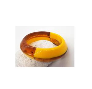 Bracelet jonc en résine époxy fait main, motif floral artistique rond, couleur personnalisée, décoration d'intérieur, rentrée scolaire, bijou de collection - Product Image 2