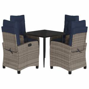 Conjunto de Muebles de Jardín de 5 Piezas en Poliratán Gris para Patio - Product Image 2