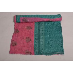 Lavinas Vintage Floral Indian Kantha <b>Quilt</b> Handmade Cotton <b>Throw</b> Eco Friendly Boho Reversible Bedspread Decor All-Season - Product Image 3