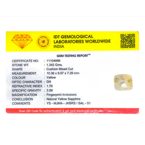 Loose 6.71 Carat Oval Cut Yellow Sapphire Gemstone for Fine Jewelry - Product Image 4