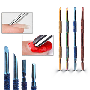 Pousse-cuticules ergonomique double face en acier inoxydable, réutilisable, élégant et robuste, de qualité supérieure, pour toutes les formes d'ongles - Product Image 2