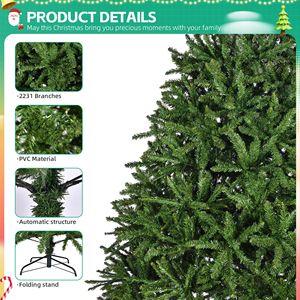 Albero di Natale Artificiale Premium Non Illuminato da 210 cm con 2231 Punte di Rami e Supporto in Metallo, Facile da Montare - Product Image 4