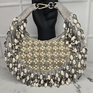 Pochette brodée à la main pour femme, sac de soirée de créateur, accessoires de mode pour mariage, vente en gros, qualité export - Product Image 1