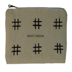 SKVT INDIA Luxury 100% Cotton Canvas Eco-Friendly Fashion <b>Makeup</b> <b>Bag</b> Custom Logo Printed Green Leaf Design Small Travel Gift - Product Image 2