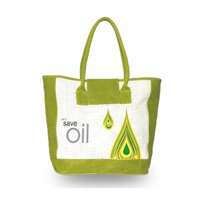 Bolso de mano de yute natural estampado |   Bolsa de Compras Reutilizable Ecológica para Promoción |   Nueva llegada: Bolsa para guardar aceite R.D. - Product Image 5