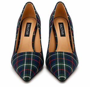 Salstar Custom Women Wedding Special <b>Tartan</b> Stiletto Heels Pointed Toe High Heel Pumps Fashion Plaid <b>Dress</b> Shoes - Product Image 1