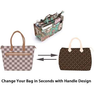 Organizer per Borsa Peacock Flower ad Alta Capacità con 13 Tasche e Manico, Nuovo Inserto Stampato per Borsa, Organizer per Borsetta Stile Unico - Product Image 2