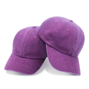 Gorras de Camionero Personalizadas al por Mayor, Diseño de 6 Paneles, Estilo Dad Hat, Lavado Intenso, Color Morado - Product Image 1