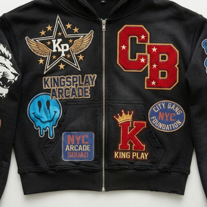 Conjunto de Sudadera con Capucha y Pantalones Cortos de Verano para Hombre, Marca Pento Factory, con Doble Cremallera, Talla Grande, Dos Piezas, 100% Algodón - Product Image 3