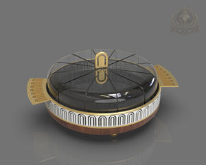 Support à gâteau en acier inoxydable et verre avec cloche en verre, support de présentation de desserts écologique pour boulangerie, blanc doré, passe au lave-vaisselle - Product Image 4