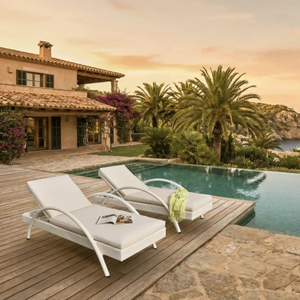 Chaise longue de relaxation en osier EDEN pour l'extérieur, idéale pour le bord de la piscine - Product Image 1