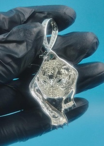 จี้รูปหน้าเสือ เงินแท้ 925 จี้ฮิปฮอป เครื่องประดับสำหรับคนรักสัตว์ จี้แบบฝังเพชร จี้แร็ปเปอร์ จี้แบบ Busting Jewelry - Product Image 5