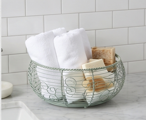 Cesta de Almacenamiento de Alambre Metálico de Alta Calidad con Asa, Forma Circular, Estilo Nórdico, Decoración para el Hogar, para Organización y Almacenamiento - Product Image 3