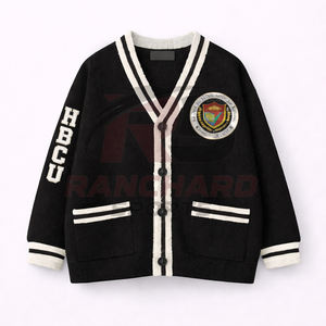 Cardigan universitaire personnalisé HBCU |   Pull sans manches en tricot boutonné sur le devant |   Vêtements de rue 100% coton écologiques - Product Image 1