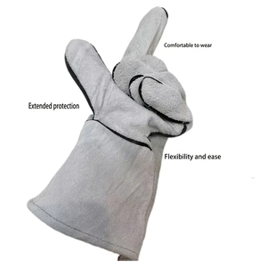 Guantes de Soldador Resistentes al Calor, de Alta Calidad, con Diseño de Logotipo Personalizado, Textura de Cuero Granulado, Protección General - Product Image 4